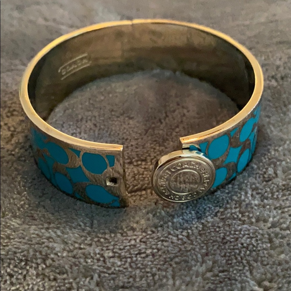 Coach teal & silver bangle - Picture 2 of 3
